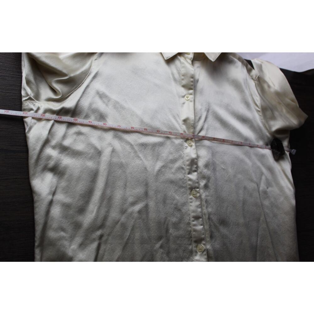 VTG 90s Lauren Ralph Lauren 100% Silk Blouse Button Up Shirt With Sash Scarf 16W - Picture 12 of 16